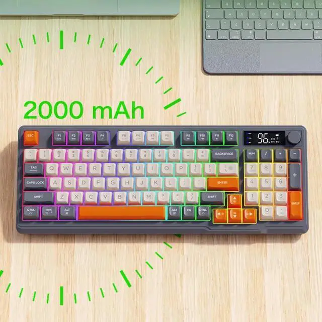 Alt view image 5 of 5 - Nshi M96 Bluetooth Keyboard Wireless ZIYOULANG Gaming Keyboard Mouse,Electronic Screen, Multi-Device Connection,Ergonomics Gaming