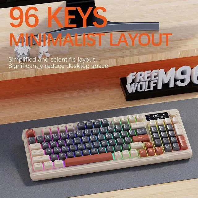 Alt view image 4 of 5 - Nshi M96 Bluetooth Keyboard Wireless ZIYOULANG Gaming Keyboard Mouse,Electronic Screen, Multi-Device Connection,Ergonomics Gaming