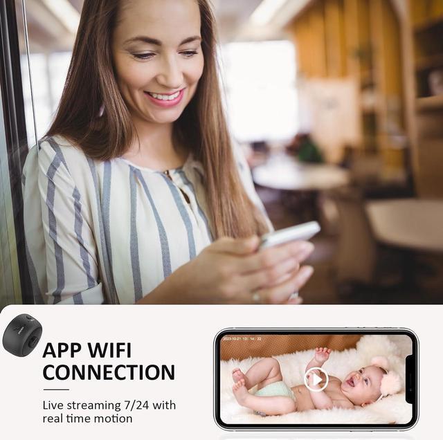 Alt view image 3 of 7 - Mini Spy Camera WiFi Hidden Camera 2024 Upgraded 4K Smallest Home Security Wireless Nanny Cam Tiny Long Standby Motion Detection Alerts Night Vision Real Time Record Surveillance Camera for Indoor