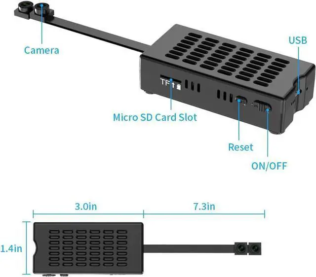 Alt view image 5 of 6 - True 2K Small Hidden Camera - Dual Lens - Mini Wireless Spy Cam - WiFi Tiny Nanny Cam DIY Module - Compact & Secret Surveillance Indoor Outdoor Security