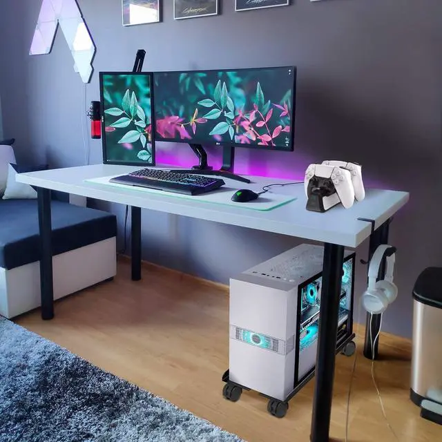 Alt view image 6 of 6 - Seloom PC Stand Computer Tower Stand, Adjustable Mobile CPU Stand, Heavy-Duty PC Tower Stand with Rolling Caster Wheels, Steel Desktop Stand, PC Riser Fits Most PC Gaming Desk Accessories