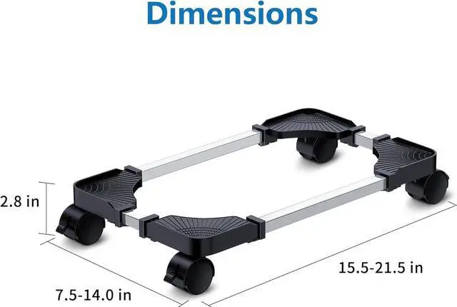 Alt view image 2 of 7 - Computer Tower Stand - Adjustable PC Stand for Most Desktop Towers - Elevate and Organize Your Computer Tower with Desktop Stand - Mobile CPU Stand PC Holder PC Cart PC Riser
