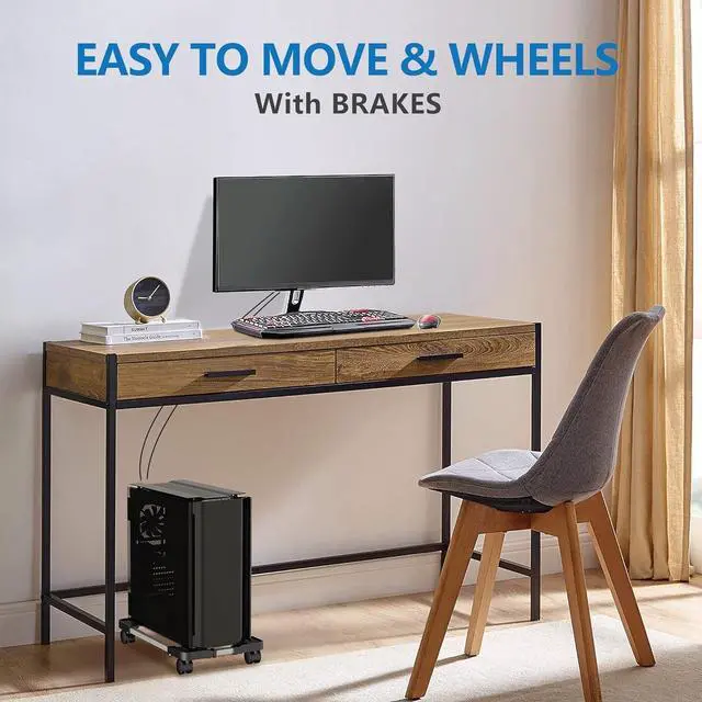 Alt view image 7 of 7 - Computer Tower Stand - Adjustable PC Stand for Most Desktop Towers - Elevate and Organize Your Computer Tower with Desktop Stand - Mobile CPU Stand PC Holder PC Cart PC Riser
