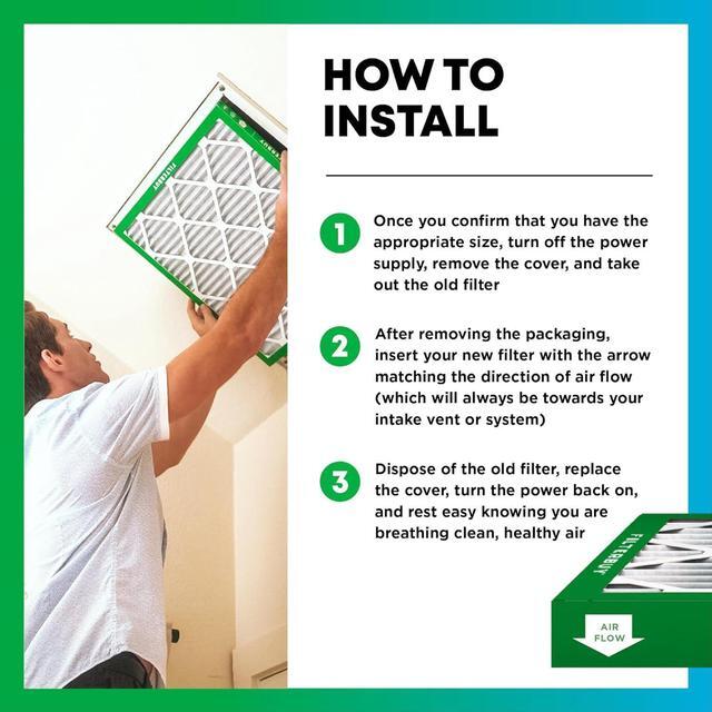 Alt view image 5 of 7 - Filterbuy 20x25x1 Air Filter MERV 8 Dust Defense (6-Pack), Pleated HVAC AC Furnace Air Filters Replacement (Actual Size: 19.50 x 24.50 x 0.75 Inches)