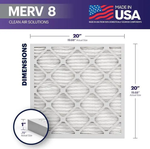 Alt view image 7 of 7 - BNX TruFilter 20x20x1 Air Filter MERV 8 (6-Pack) - MADE IN USA  Dust & Pet Defense Electrostatic Pleated Air Conditioner HVAC AC Furnace Filters for Dust, Pet, Mold, Pollen MPR 600  700 & FPR 5