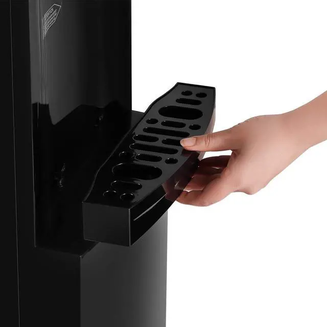Alt view image 6 of 7 - Water Coolers 5 Gallon Top Load,Hot/Cold Water Cooler Dispenser, Innovative Slim Design Energy Saving Freestanding with Child Safety Lock for Home or Office Black