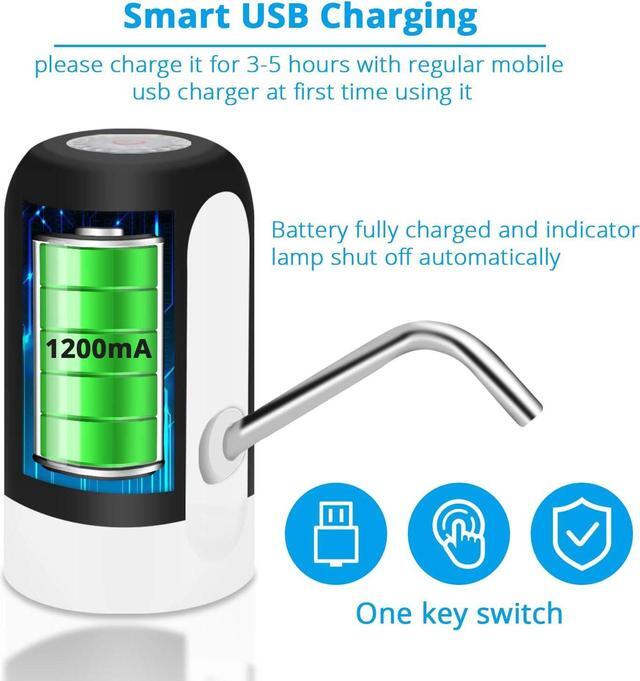 Alt view image 2 of 7 - MJIYA 5 Gallon Water Dispenser, Universal Water Bottle Pump, Automatic Water Jug Dispenser with Switch and USB, for Camping, Kitchen, Workshop, Garage (Black)