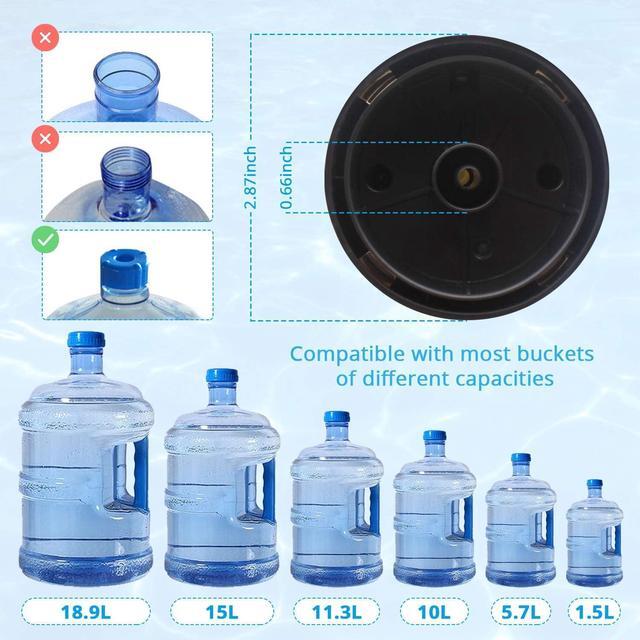 Alt view image 3 of 7 - MJIYA 5 Gallon Water Dispenser, Universal Water Bottle Pump, Automatic Water Jug Dispenser with Switch and USB, for Camping, Kitchen, Workshop, Garage (Black)