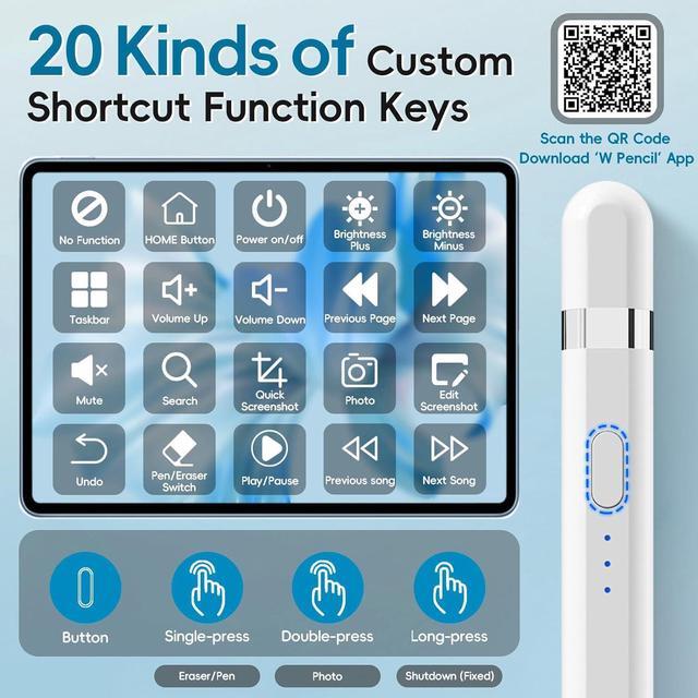 Alt view image 2 of 7 - for Apple Pencil 1st Generation, Stylus Pen for iPad, Apple Pen USB-C Port Support Reverse Charging.Magnetic,Tilt & Palm Rejection.Suitable for iPad 6-10,iPad Pro12.9&11",iPad Air3/4/5,iPad mini5/6