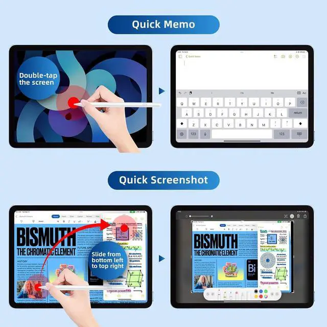 Alt view image 6 of 7 - Stylus Pen for iPad,8 Mins Fast Charge Active Pencil for Apple iPad 2018-2023,Palm Rejection Tilt Sensitivity Magnetic Pen Work for iPad Pro 11" & 12.9",iPad 6-10,iPad Air 3/4/5,iPad Mini 5/6,White