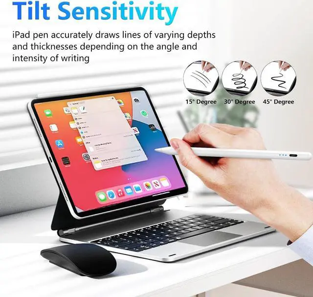 Alt view image 6 of 7 - Stylus Pen for iPad 9th&10th Generation - iPad Pencil 2nd Generation, Fast Charge Active Pencil Compatible with 2018-2024 Apple iPad Pro11&12.9 inch, iPad Air 3/4/5,iPad 6-10,iPad Mini 5/6 Gen-White