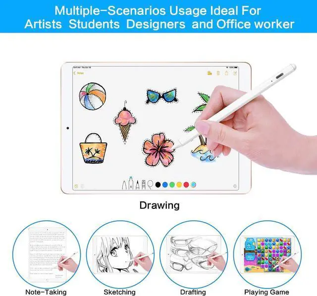 Alt view image 4 of 6 - Stylus Pen for Apple iPad Pencil - Pen for iPad 10th 9th 8th 7th 6th Gen Palm Rejection for Apple Pencil 2nd Generation Compatible 2018-2022 iPad Mini 6th 5th Air 5th 4th 3rd iPad Pro 11-12.9 Inch