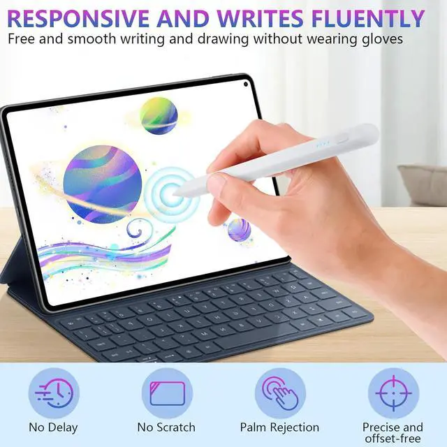 Alt view image 4 of 6 - Stylus Pen for iPad, iPad Pencil, 10 mins Fast Charge iPad Pen with Palm Rejection, Apple Pencil USB C, Low Latency, Tilt Sensitivity, Apple Pencil for iPad Pro/Air/Mini (White)