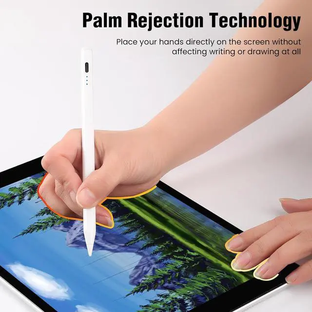 Alt view image 4 of 7 - Stylus Pen for iPad 9th&10th Generation: Fast Charge iPad Pencil 1st/2nd Gen - Palm Rejection Apple Pencil - Compatible with 2018-2024 iPad Pro, iPad Mini, iPad Air