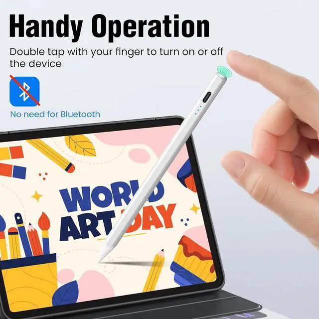 Alt view image 5 of 7 - Stylus Pen for iPad 9th&10th Generation: Fast Charge iPad Pencil 1st/2nd Gen - Palm Rejection Apple Pencil - Compatible with 2018-2024 iPad Pro, iPad Mini, iPad Air