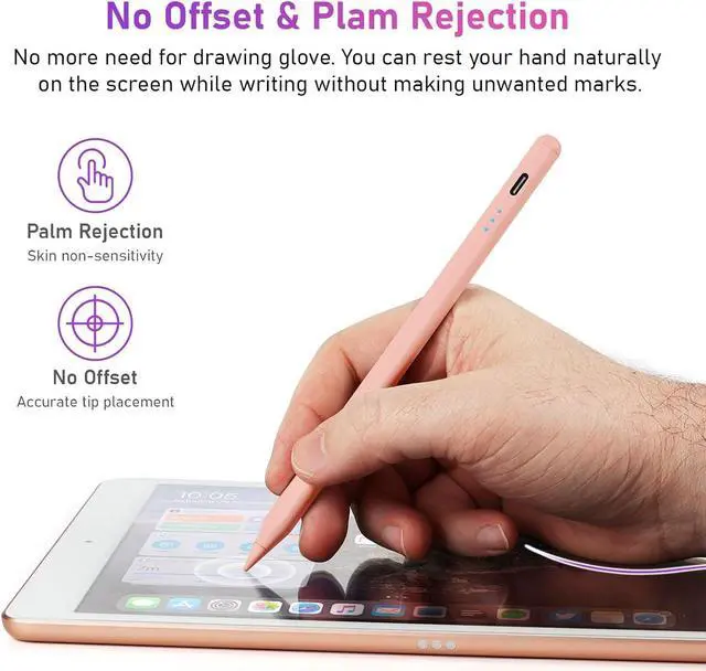 Alt view image 4 of 7 - iPad Pencil Apple Pen for Apple with 10X Fast Charge & Palm Rejection, Active Pencil Compatible with iPad Pro 11/12.9, iPad 10/9/8/7/6, iPad Mini 5/6, iPad Air 3/4/5 (Includes USB Type-C to Pencil)