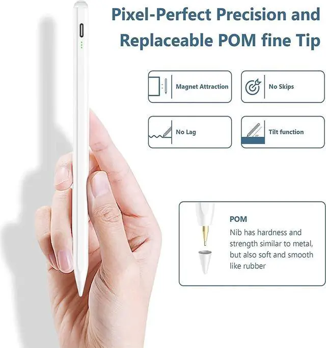 Alt view image 2 of 7 - Stylus Pen for iPad with Palm Rejection, Painting Handwriting iPad Pencil Compatible with (2018-2024) iPad 9th/8th/7th/6th, iPad Pro 11/12.9, iPad Mini 6th/5th, iPad Air 5th/4th/3rd