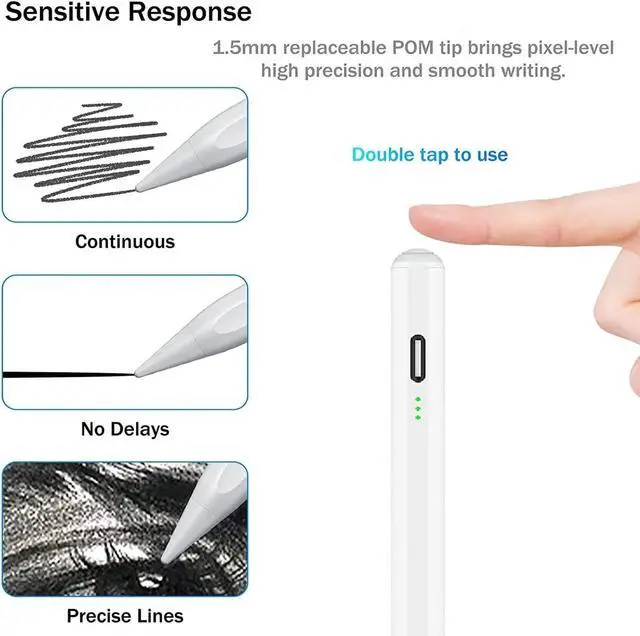 Alt view image 3 of 7 - Stylus Pen for iPad with Palm Rejection, Painting Handwriting iPad Pencil Compatible with (2018-2024) iPad 9th/8th/7th/6th, iPad Pro 11/12.9, iPad Mini 6th/5th, iPad Air 5th/4th/3rd