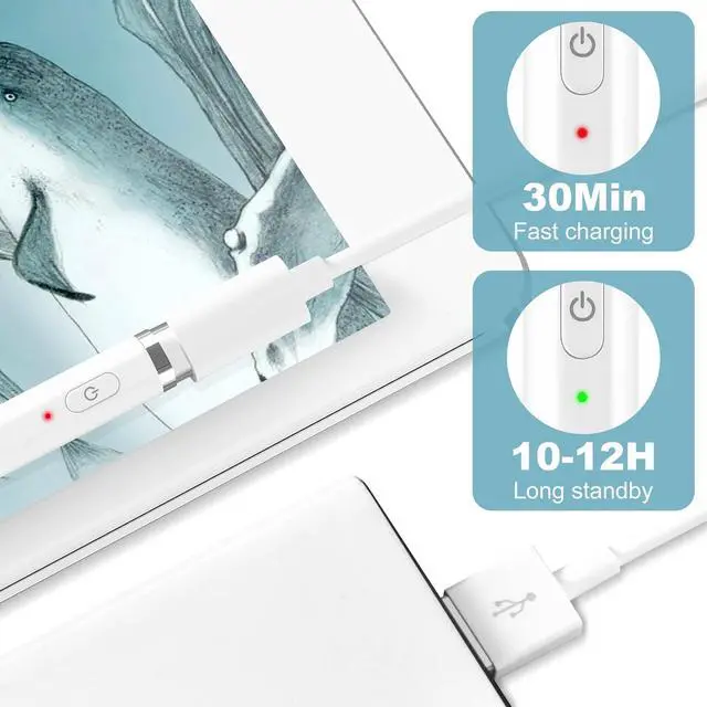 Alt view image 2 of 7 - Stylus Pen for iPad with Quick Charge&Palm Rejection Active Pencil Compatible with iPad 2018-2024 Apple iPad Pro 11/12.9 Inch,iPad Air 3/4,iPad6/7/8/9, iPad Mini 5/6