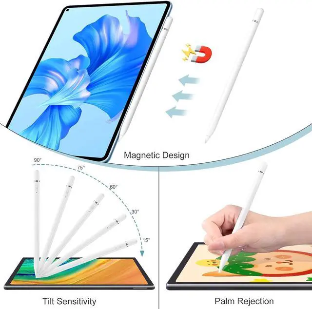 Alt view image 3 of 7 - Stylus Pen for iPad with Quick Charge&Palm Rejection Active Pencil Compatible with iPad 2018-2024 Apple iPad Pro 11/12.9 Inch,iPad Air 3/4,iPad6/7/8/9, iPad Mini 5/6