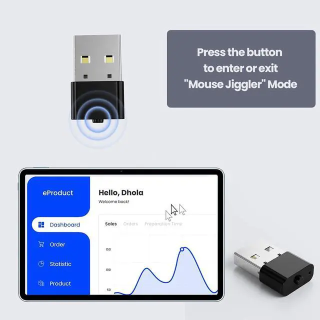 Alt view image 7 of 7 - Mouse Jiggler Undetectable Mouse Mover Wiggler USB Port for Computer Laptop, Keeps Computer Awake, Simulate Mouse Movement to Prevent Computer Laptop Entering Sleep/Lockdown, Plug-and-Play (1 Pcs)