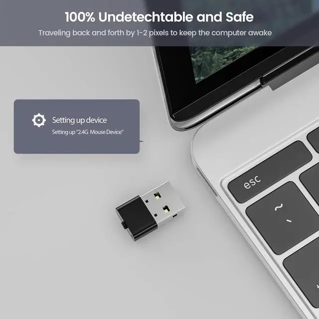 Alt view image 4 of 7 - Mouse Jiggler Undetectable Mouse Mover Wiggler USB Port for Computer Laptop, Keeps Computer Awake, Simulate Mouse Movement to Prevent Computer Laptop Entering Sleep/Lockdown, Plug-and-Play (1 Pcs)
