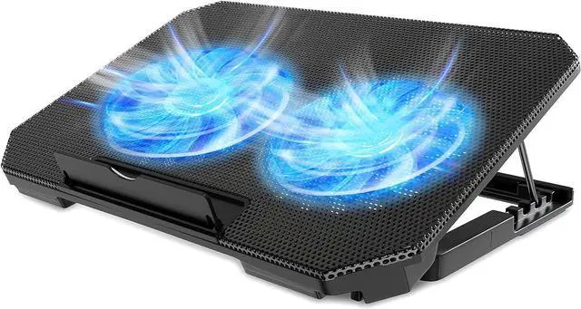 Main image of Laptop Cooling Pad with Adjustable Height Two 5.1 Inches Fan 2 USB Ports Suitable for 12"-15.6" Laptops(Black)