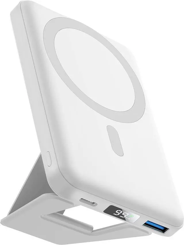 Main image of AOGUERBE Magnetic Power Bank, 10000mAh Foldable Wireless Portable Charger with USB-C Cable LED Display, Mag-Safe Battery Pack 22.5W PD Fast Charging for iPhone 15/14/13/12 Pro/Pro Max/Plus/Mini