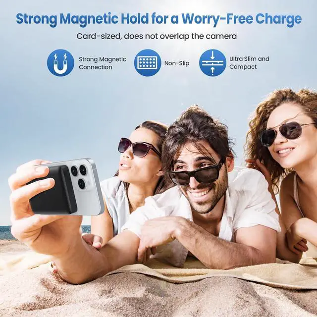 Alt view image 5 of 7 - Magnetic Portable Charger Power Bank 5500mAh,Slim Wireless Portable Charger with LCD Display,PD Fast Charging USB-C Battery Pack Compatible with Magsafe, iPhone 15/15 Pro/15 Pro Max/14/13 /12 Series