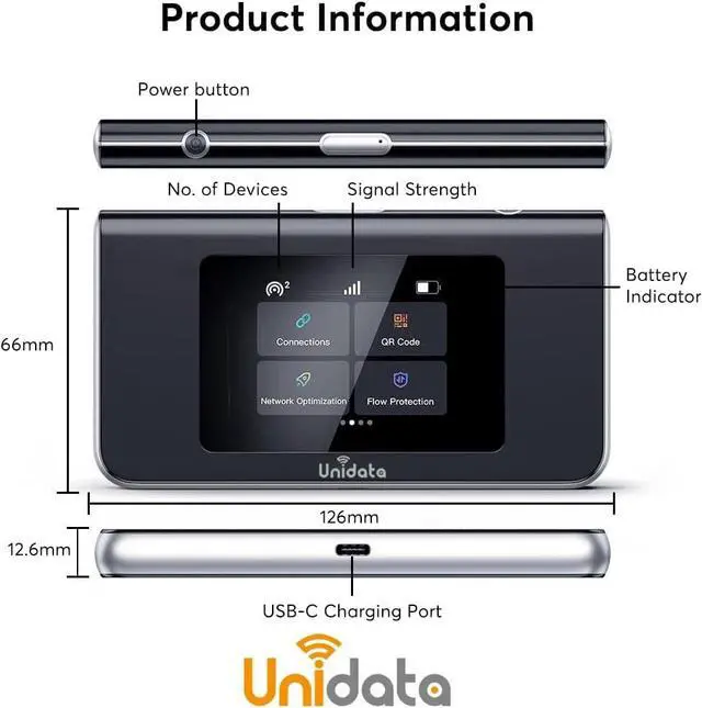 Alt view image 4 of 7 - U30 Hotspot Device | Lightweight 4G LTE Mobile Hotspot | WiFi Hotspot | No SIM Required, Coverage in 140+ Countries | WiFi Box Preloaded 10GB US Data | Pocket WiFi | Travel WiFi |