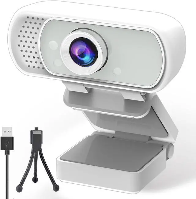 Main image of ZIQIAN 1080P Webcam with Microphone, HD Webcam Web Camera with Tripod Stand, Widescreen USB Computer Camera-White