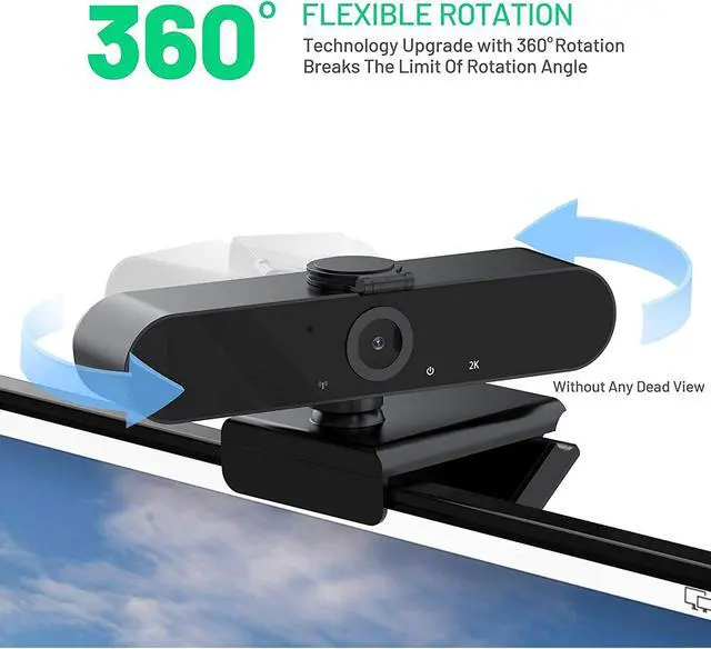 Alt view image 3 of 7 - 1440P HD Webcam with Microphone, Streaming Computer Web Camera USB PC Desktop Laptop Webcam with Stand/Privacy Cover/Tripod Stand, Autofocus, Noise Reduction for Video Calling/Zoom/Meeting