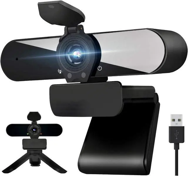 Main image of 1440P HD Webcam with Microphone, Streaming Computer Web Camera USB PC Desktop Laptop Webcam with Stand/Privacy Cover/Tripod Stand, Autofocus, Noise Reduction for Video Calling/Zoom/Meeting