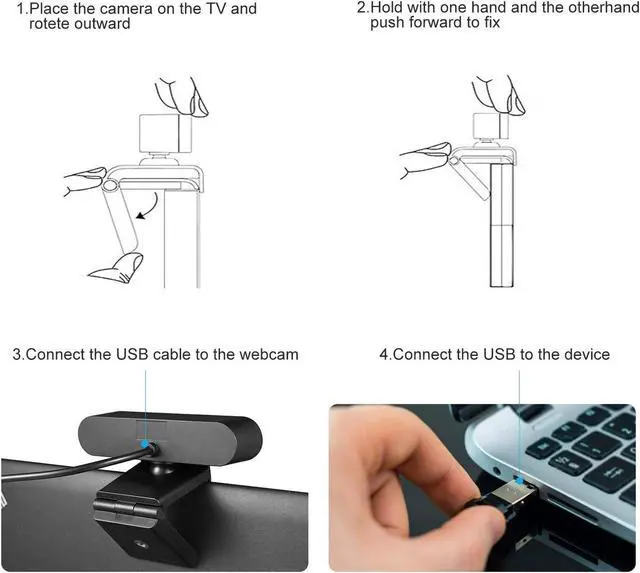 Alt view image 7 of 7 - 1440P HD Webcam with Microphone, Streaming Computer Web Camera USB PC Desktop Laptop Webcam with Stand/Privacy Cover/Tripod Stand, Autofocus, Noise Reduction for Video Calling/Zoom/Meeting