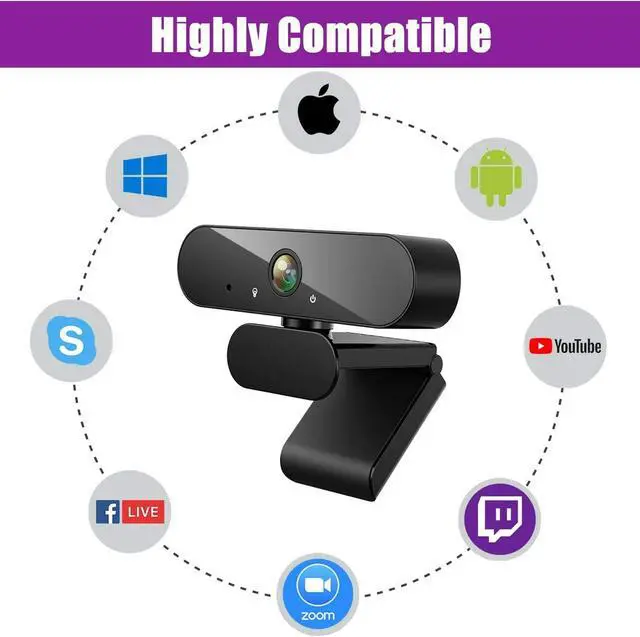 Alt view image 4 of 7 - 1440P HD Webcam with Microphone, Streaming Computer Web Camera USB PC Desktop Laptop Webcam with Stand/Privacy Cover/Tripod Stand, Autofocus, Noise Reduction for Video Calling/Zoom/Meeting