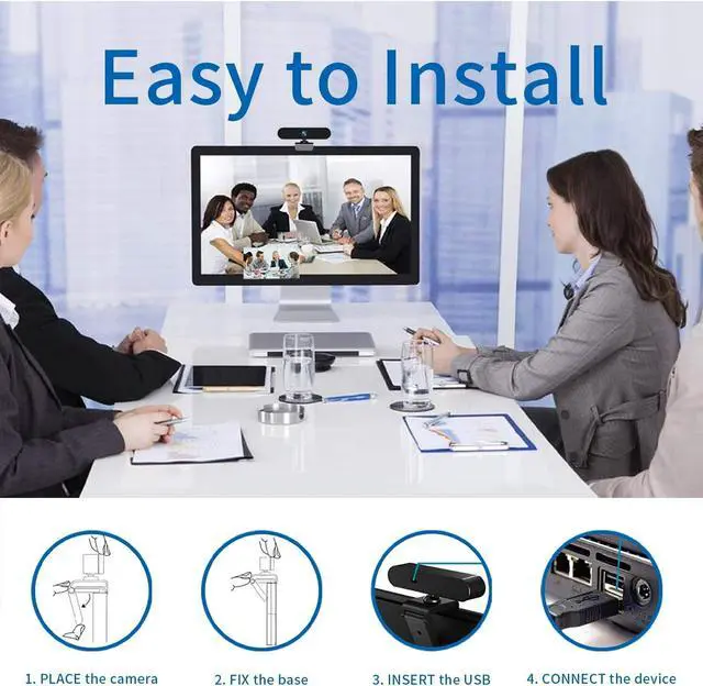 Alt view image 5 of 7 - 1440P HD Webcam with Microphone, Streaming Computer Web Camera USB PC Desktop Laptop Webcam with Stand/Privacy Cover/Tripod Stand, Autofocus, Noise Reduction for Video Calling/Zoom/Meeting