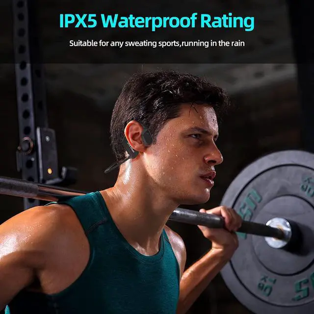 Alt view image 6 of 7 - Bone Conduction Headphones,Open Ear Headphones Wireless Bluetooth,Waterproof & Sweatproof Sport Headphones,Bone Conduction Earbuds with Mic,Headphones for Running Cycling Climbing Driving