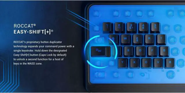 Alt view image 3 of 7 - ROCCAT Magma Silent Membrane Switch PC Gaming Keyboard with 5 Zone/10 LED AIMO RGB Top Plate and Detachable Palm Rest - Black