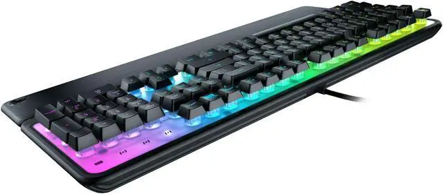 Alt view image 6 of 7 - ROCCAT Magma Silent Membrane Switch PC Gaming Keyboard with 5 Zone/10 LED AIMO RGB Top Plate and Detachable Palm Rest - Black