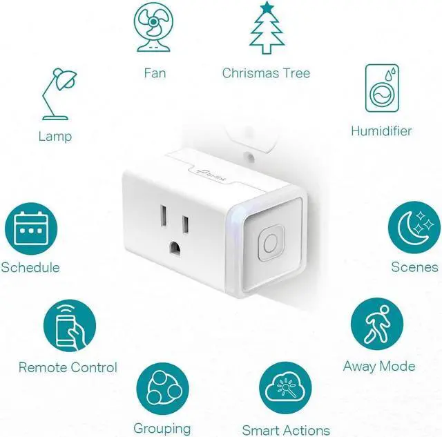 Alt view image 2 of 7 - Kasa Smart Plug HS103P2, Smart Home Wi-Fi Outlet Works with Alexa, Echo, Google Home & IFTTT, No Hub Required, Remote Control,15 Amp,UL Certified, (Pack of 2) White