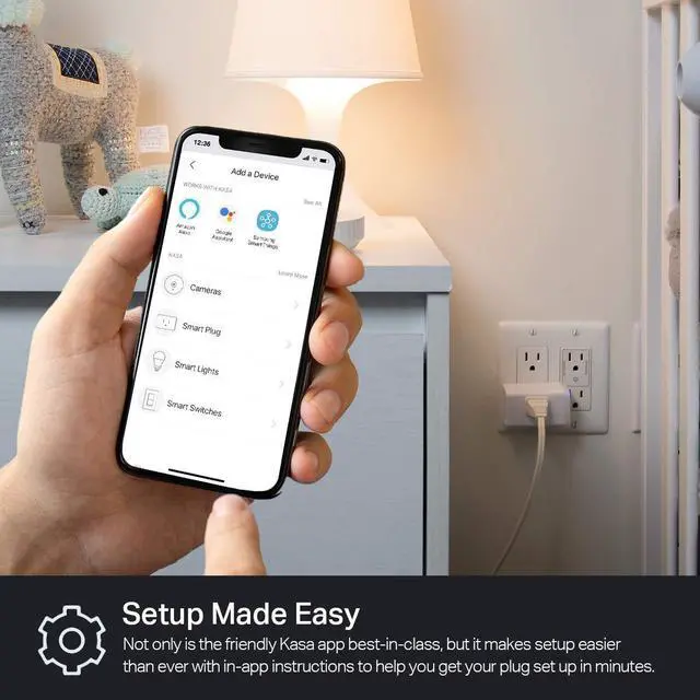 Alt view image 3 of 7 - Kasa Smart Plug HS103P2, Smart Home Wi-Fi Outlet Works with Alexa, Echo, Google Home & IFTTT, No Hub Required, Remote Control,15 Amp,UL Certified, (Pack of 2) White