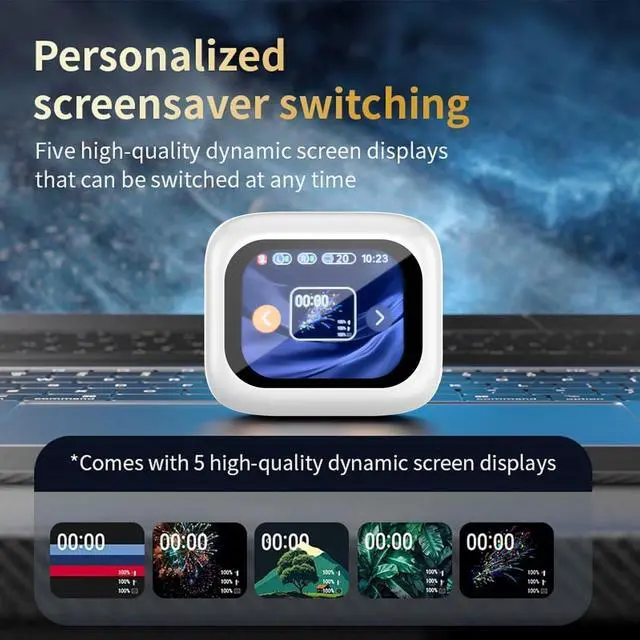 Alt view image 2 of 7 - Noise Cancelling Earbuds, Wireless Earbuds Smart Touch Screen with ANC, Wireless Earphone for iPhone Android TWS Earbuds, Sports Workout Gym Running In Ear Headphones, white