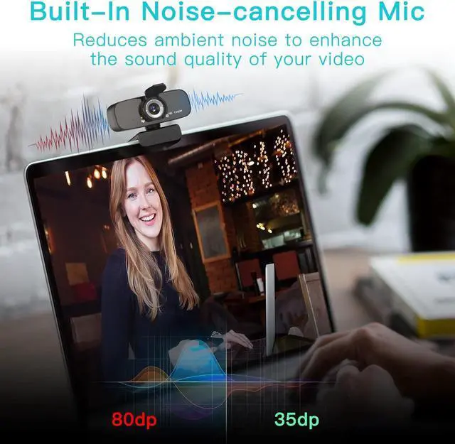 Alt view image 3 of 7 - 1080P HD Webcam with Microphone for Desktop, USB Computer Camera with Web Cam Cover&Web Camera Stand, 110-degree Wide Angle Streaming Webcam for PC Zoom/Video Calling/Gaming/Laptop/Conferencing