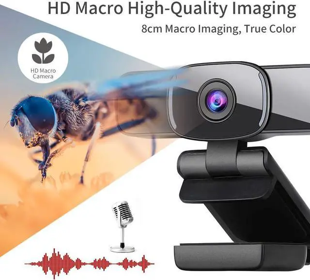 Alt view image 2 of 7 - Dericam USB Web Camera, 1080P HD Webcam with Microphone and Privacy Cover [Plug and Play], 1080p/30fps Laptop Face Cam for Zoom/Skype/Teams, PC Video Conference
