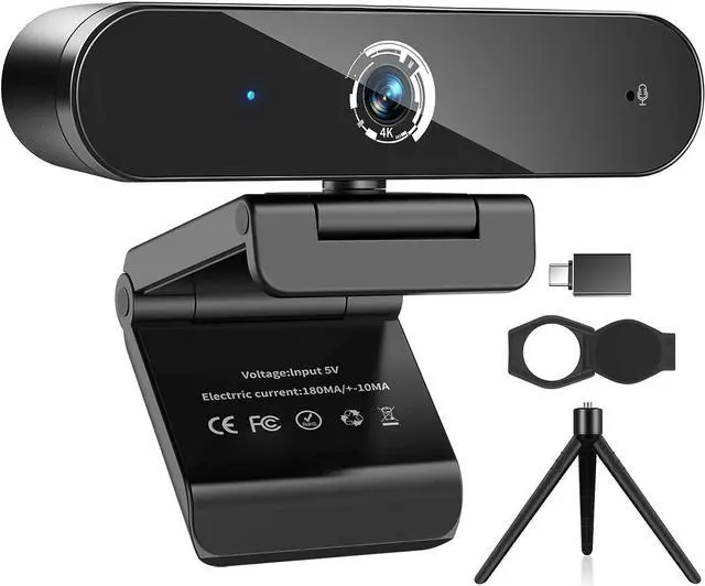 Main image of 4K Webcam with Microphone, 4K Autofocus Web Camera with Privacy Cover and Tripod,Plug and Play,USB Webcam for Laptop PC,Pro Streaming/Video Recording/Calling Conferencing/Online Classes