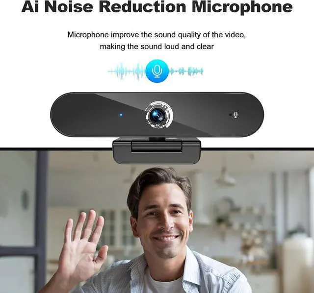 Alt view image 7 of 7 - 4K Webcam with Microphone, 4K Autofocus Web Camera with Privacy Cover and Tripod,Plug and Play,USB Webcam for Laptop PC,Pro Streaming/Video Recording/Calling Conferencing/Online Classes