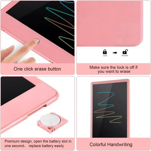 Alt view image 2 of 7 - EooCoo Drawing Board, 10 Inch LCD Writing Tablet, Electronic Drawing Tablet, Girl Birthday Gift, Kids Toys, Drawing Pad Girls Toys, Educational Toys for Ages 3-6, Kids Travel Essential