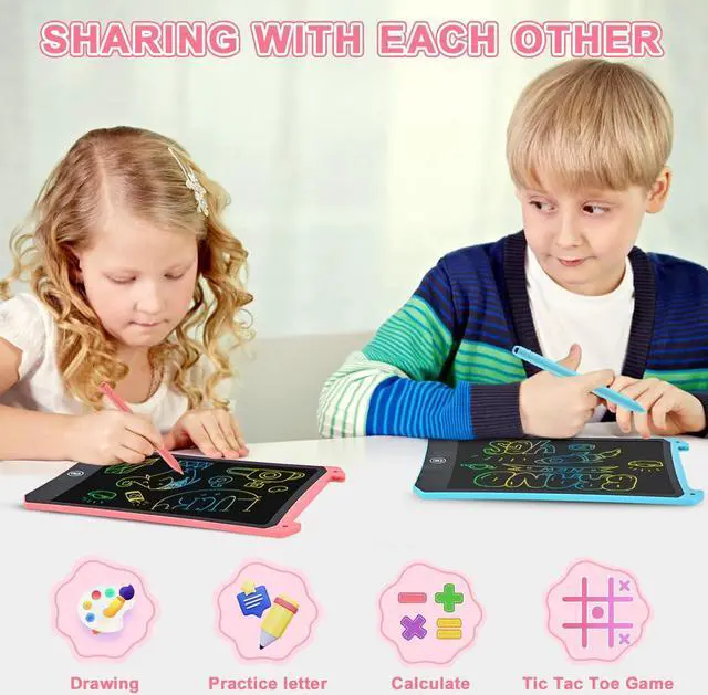 Alt view image 3 of 7 - LCD Writing Tablet, 2 Pack Toddler Kids Toys, 8.5 Inch Doodle Board Drawing Pad, Travel Essentials Kids Games, Back to School Supplies Toys Birthday Gifts for Girls Boys Age 3-8