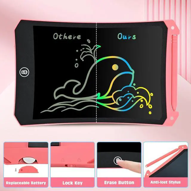 Alt view image 2 of 7 - LCD Writing Tablet, 2 Pack Toddler Kids Toys, 8.5 Inch Doodle Board Drawing Pad, Travel Essentials Kids Games, Back to School Supplies Toys Birthday Gifts for Girls Boys Age 3-8