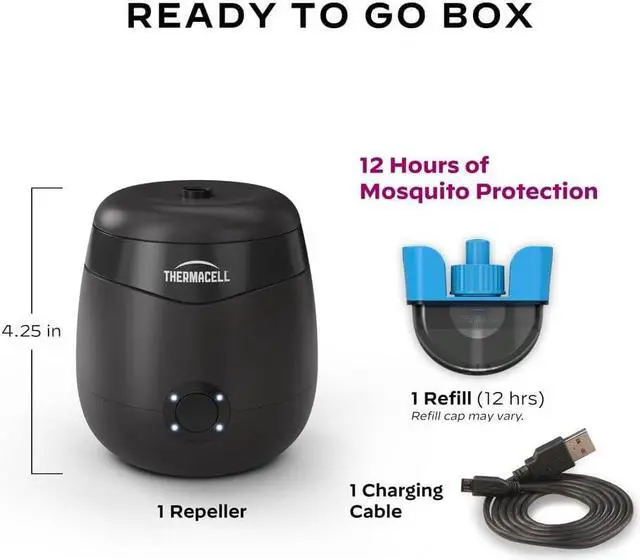 Alt view image 6 of 6 - Mosquito Repellent E-Series Rechargeable Repeller; Patio Shield 20 Mosquito Protection Zone; includes 12-Hr Repellent Refill; No Flame or Scent; Bug Spray and Bug Zapper Alternative